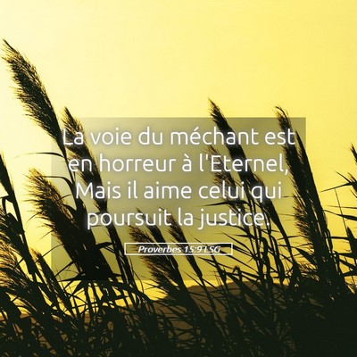 Picture 05 - Proverbes 15:9 LSG - La voie du méchant est en horreur à l'Eternel, - Bible Verse Picture