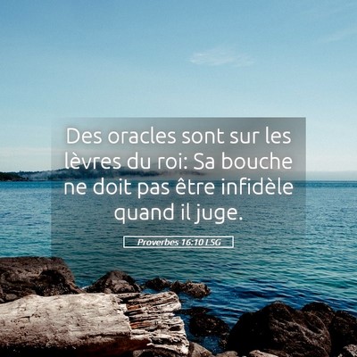 Picture 05 - Proverbes 16:10 LSG - Des oracles sont sur les lèvres du roi: Sa - Bible Verse Picture