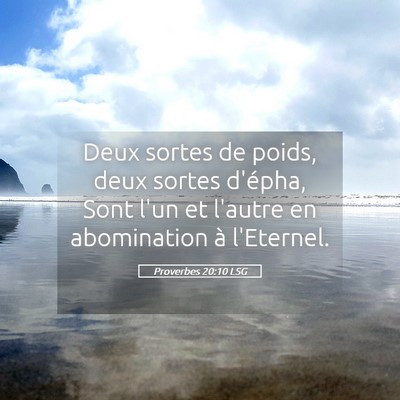 Picture 05 - Proverbes 20:10 LSG - Deux sortes de poids, deux sortes d'épha, Sont - Bible Verse Picture
