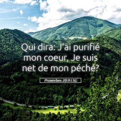Picture 05 - Proverbes 20:9 LSG - Qui dira: J'ai purifié mon coeur, Je suis net de - Bible Verse Picture