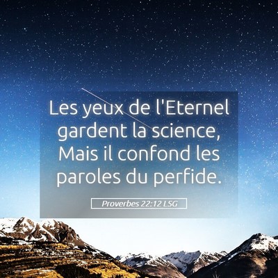Picture 05 - Proverbes 22:12 LSG - Les yeux de l'Eternel gardent la science, Mais il - Bible Verse Picture