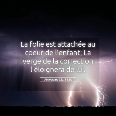 Picture 05 - Proverbes 22:15 LSG - La folie est attachée au coeur de l'enfant; La - Bible Verse Picture