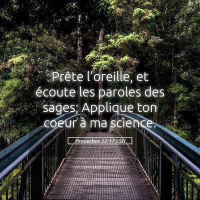 Picture 05 - Proverbes 22:17 LSG - Prête l'oreille, et écoute les paroles des - Bible Verse Picture