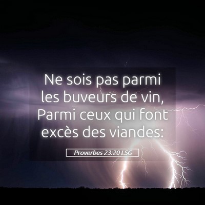 Picture 05 - Proverbes 23:20 LSG - Ne sois pas parmi les buveurs de vin, Parmi ceux - Bible Verse Picture