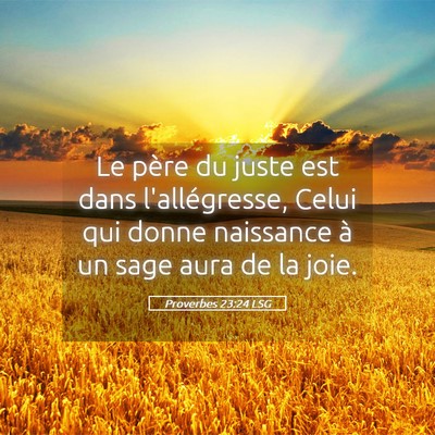 Picture 05 - Proverbes 23:24 LSG - Le père du juste est dans l'allégresse, Celui - Bible Verse Picture