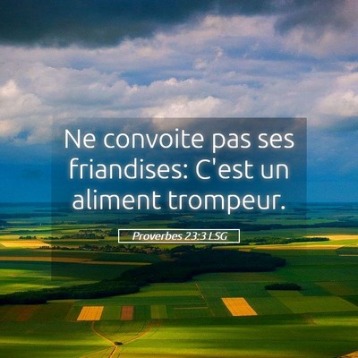 Picture 05 - Proverbes 23:3 LSG - Ne convoite pas ses friandises: C'est un aliment - Bible Verse Picture
