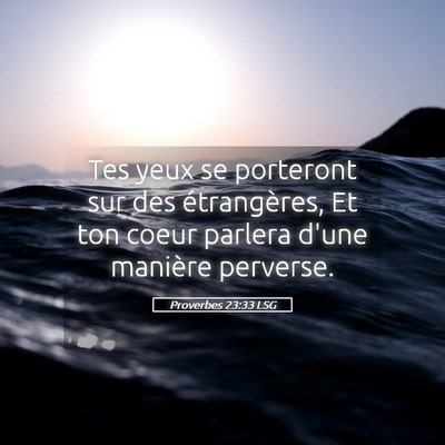 Picture 05 - Proverbes 23:33 LSG - Tes yeux se porteront sur des étrangères, Et - Bible Verse Picture