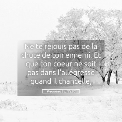 Picture 05 - Proverbes 24:17 LSG - Ne te réjouis pas de la chute de ton ennemi, Et - Bible Verse Picture
