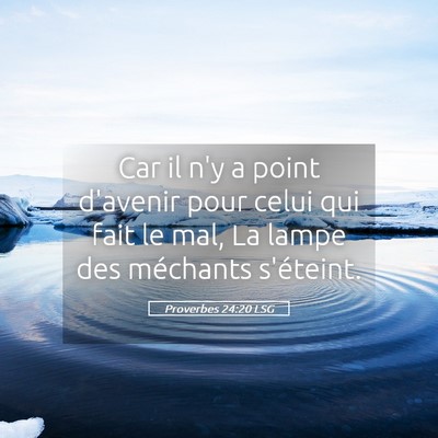 Picture 05 - Proverbes 24:20 LSG - Car il n'y a point d'avenir pour celui qui fait - Bible Verse Picture