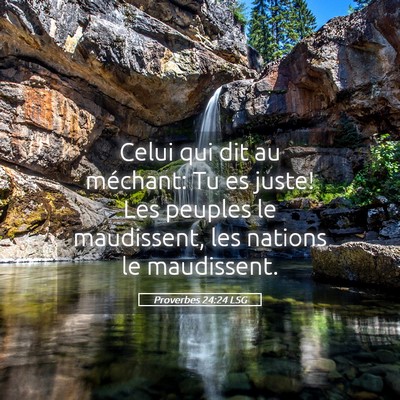 Picture 05 - Proverbes 24:24 LSG - Celui qui dit au méchant: Tu es juste! Les - Bible Verse Picture