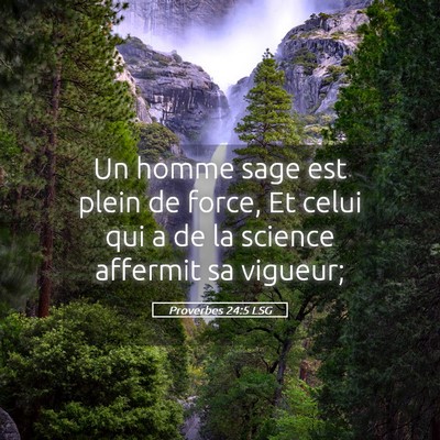 Picture 05 - Proverbes 24:5 LSG - Un homme sage est plein de force, Et celui qui a - Bible Verse Picture
