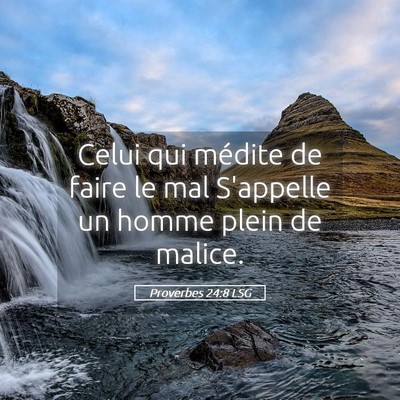 Picture 05 - Proverbes 24:8 LSG - Celui qui médite de faire le mal S'appelle un - Bible Verse Picture