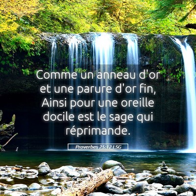 Picture 05 - Proverbes 25:12 LSG - Comme un anneau d'or et une parure d'or fin, - Bible Verse Picture