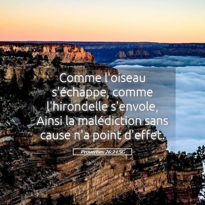 Picture 05 - Proverbes 26:2 LSG - Comme l'oiseau s'échappe, comme l'hirondelle - Bible Verse Picture