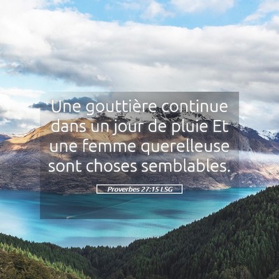 Picture 05 - Proverbes 27:15 LSG - Une gouttière continue dans un jour de pluie Et - Bible Verse Picture