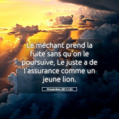 Picture 05 - Proverbes 28:1 LSG - Le méchant prend la fuite sans qu'on le - Bible Verse Picture
