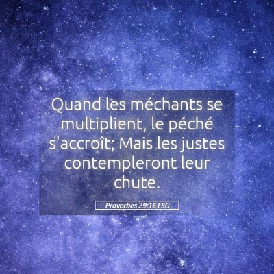 Picture 05 - Proverbes 29:16 LSG - Quand les méchants se multiplient, le péché - Bible Verse Picture