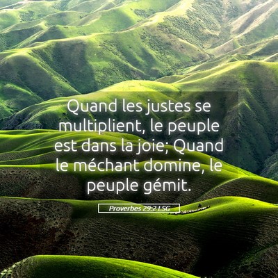 Picture 05 - Proverbes 29:2 LSG - Quand les justes se multiplient, le peuple est - Bible Verse Picture