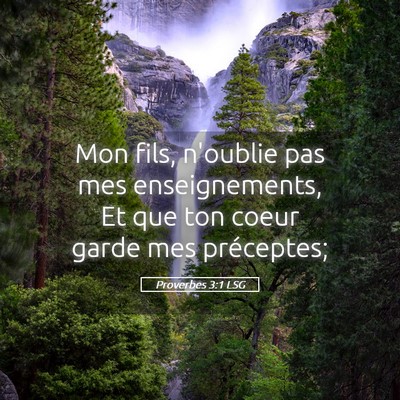 Picture 05 - Proverbes 3:1 LSG - Mon fils, n'oublie pas mes enseignements, Et que - Bible Verse Picture