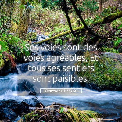Picture 05 - Proverbes 3:17 LSG - Ses voies sont des voies agréables, Et tous ses - Bible Verse Picture