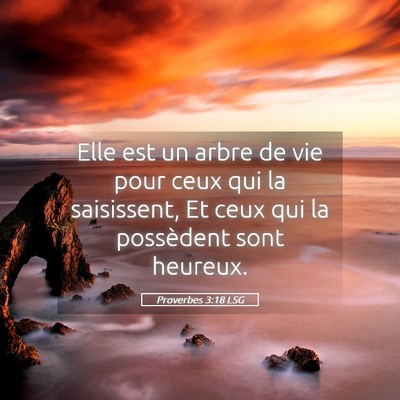 Picture 05 - Proverbes 3:18 LSG - Elle est un arbre de vie pour ceux qui la - Bible Verse Picture