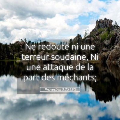 Picture 05 - Proverbes 3:25 LSG - Ne redoute ni une terreur soudaine, Ni une - Bible Verse Picture
