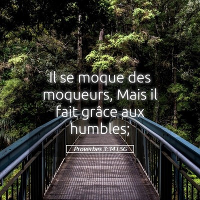 Picture 05 - Proverbes 3:34 LSG - Il se moque des moqueurs, Mais il fait grâce aux - Bible Verse Picture