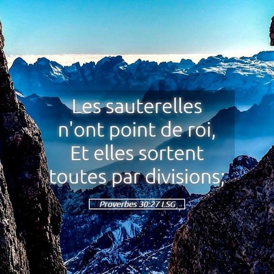 Picture 05 - Proverbes 30:27 LSG - Les sauterelles n'ont point de roi, Et elles - Bible Verse Picture