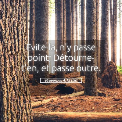Picture 05 - Proverbes 4:15 LSG - Evite-la, n'y passe point; Détourne-t'en, et - Bible Verse Picture