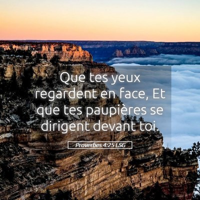 Picture 05 - Proverbes 4:25 LSG - Que tes yeux regardent en face, Et que tes - Bible Verse Picture