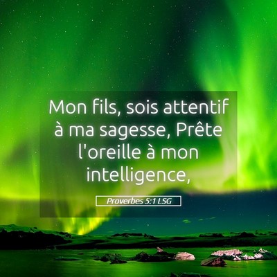 Picture 05 - Proverbes 5:1 LSG - Mon fils, sois attentif à ma sagesse, Prête - Bible Verse Picture