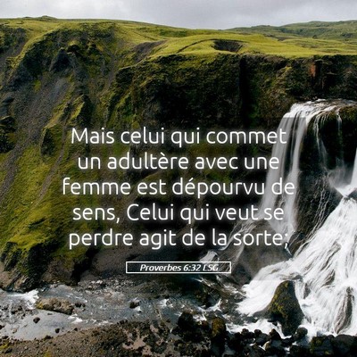 Picture 05 - Proverbes 6:32 LSG - Mais celui qui commet un adultère avec une femme - Bible Verse Picture