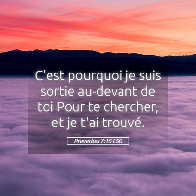 Picture 05 - Proverbes 7:15 LSG - C'est pourquoi je suis sortie au-devant de toi - Bible Verse Picture