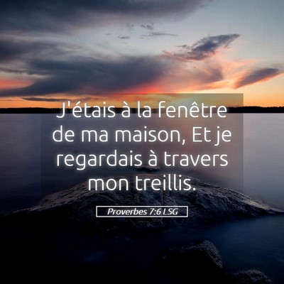 Picture 05 - Proverbes 7:6 LSG - J'étais à la fenêtre de ma maison, Et je - Bible Verse Picture