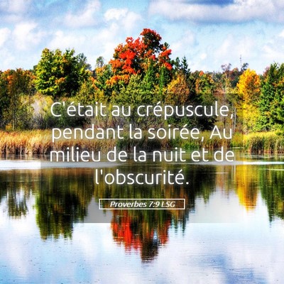Picture 05 - Proverbes 7:9 LSG - C'était au crépuscule, pendant la soirée, Au - Bible Verse Picture