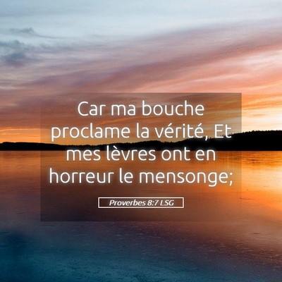 Picture 05 - Proverbes 8:7 LSG - Car ma bouche proclame la vérité, Et mes - Bible Verse Picture