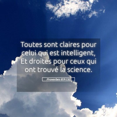 Picture 05 - Proverbes 8:9 LSG - Toutes sont claires pour celui qui est - Bible Verse Picture