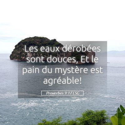 Picture 05 - Proverbes 9:17 LSG - Les eaux dérobées sont douces, Et le pain du - Bible Verse Picture