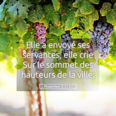 Picture 05 - Proverbes 9:3 LSG - Elle a envoyé ses servantes, elle crie Sur le - Bible Verse Picture
