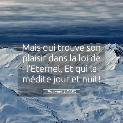 Picture 05 - Psaumes 1:2 LSG - Mais qui trouve son plaisir dans la loi de - Bible Verse Picture