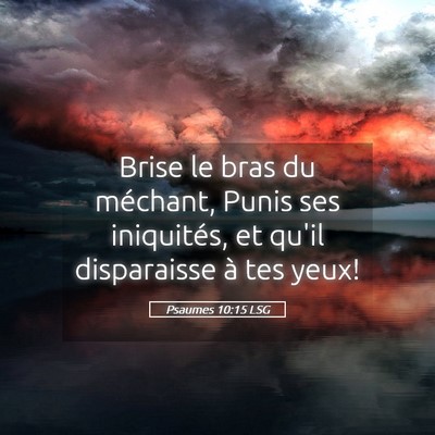 Picture 05 - Psaumes 10:15 LSG - Brise le bras du méchant, Punis ses iniquités, - Bible Verse Picture