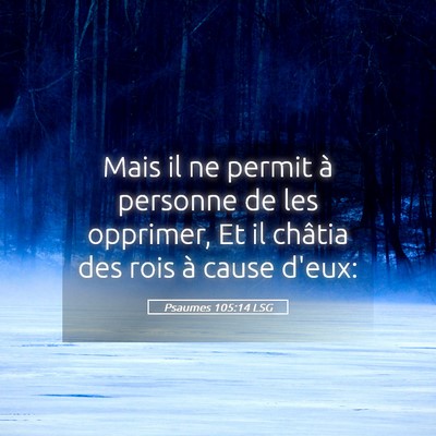 Picture 05 - Psaumes 105:14 LSG - Mais il ne permit à personne de les opprimer, Et - Bible Verse Picture