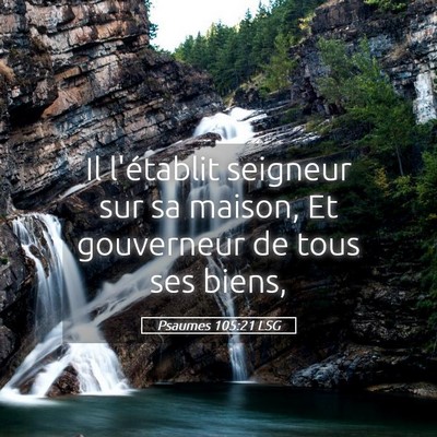 Picture 05 - Psaumes 105:21 LSG - Il l'établit seigneur sur sa maison, Et - Bible Verse Picture