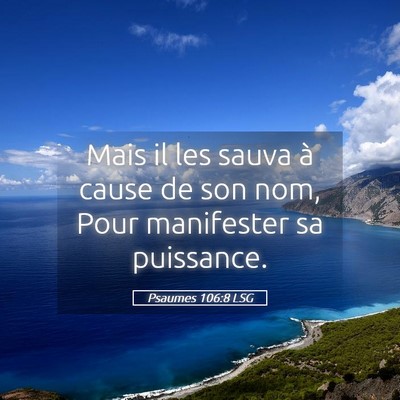 Picture 05 - Psaumes 106:8 LSG - Mais il les sauva à cause de son nom, Pour - Bible Verse Picture