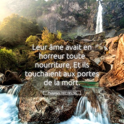 Picture 05 - Psaumes 107:18 LSG - Leur âme avait en horreur toute nourriture, Et - Bible Verse Picture