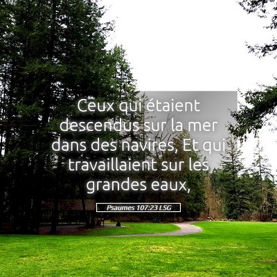 Picture 05 - Psaumes 107:23 LSG - Ceux qui étaient descendus sur la mer dans des - Bible Verse Picture