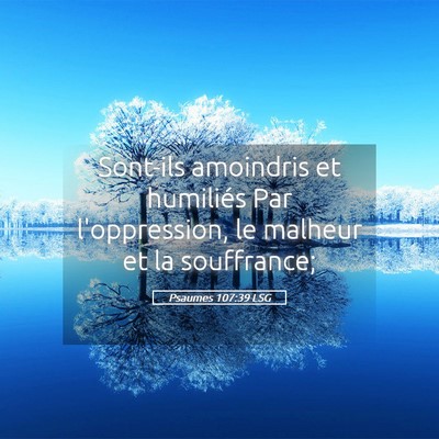 Picture 05 - Psaumes 107:39 LSG - Sont-ils amoindris et humiliés Par l'oppression, - Bible Verse Picture