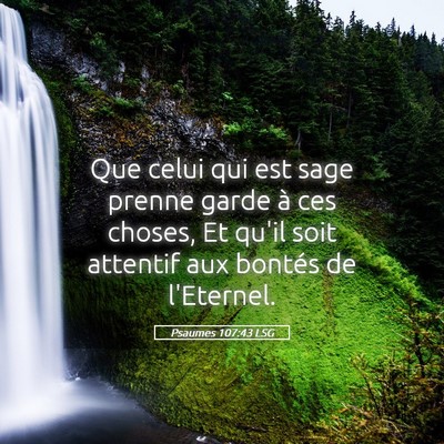 Picture 05 - Psaumes 107:43 LSG - Que celui qui est sage prenne garde à ces - Bible Verse Picture