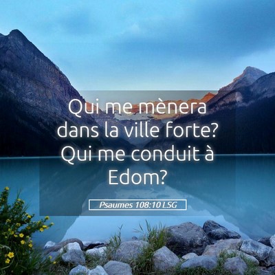 Picture 05 - Psaumes 108:10 LSG - Qui me mènera dans la ville forte? Qui me - Bible Verse Picture