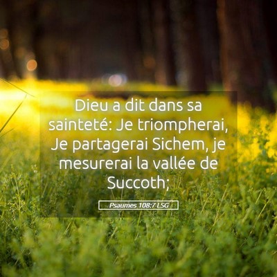 Picture 05 - Psaumes 108:7 LSG - Dieu a dit dans sa sainteté: Je triompherai, Je - Bible Verse Picture
